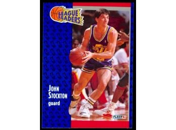 1991 Fleer Basketball Josh Stockton League Leaders #221 Utah Jazz HOF