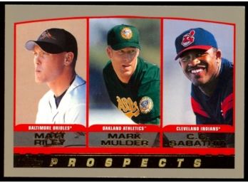 2000 Topps Baseball Prospects Matt Riley, Matt Mulder, CC Sabathia #446