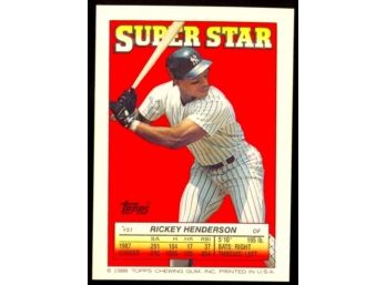 1988 Topps Super Star Rickey Henderson New York Yankees HOF