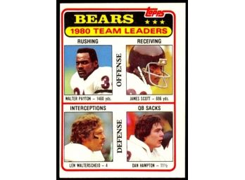 1981 Topps Football Chicago Bears 1980 Team Leaders #264 Vintage