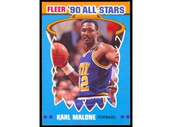 1990 Fleer Basketball Karl Malone All-star #7 Utah Jazz HOF