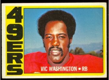 1972 Topps Football Vic Washington Rookie Card #22 San Francisco 49ers RC Vintage