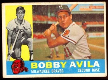 1960 Topps Baseball Bobby Avila #90 Milwaukee Braves Vintage