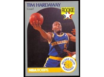 1990 NBA Hoops Basketball Tim Hardaway Rookie Card #113 Golden State Warriors RC