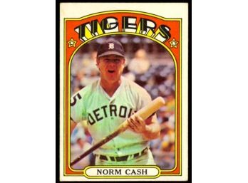 1972 Topps Baseball Norm Cash #150 Detroit Tigers Vintage