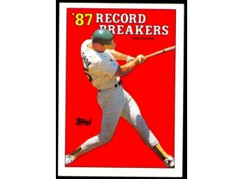 1988 Topps Baseball Mark McGwire 1987 Record Breakers #3 Oakland Athletics HOF