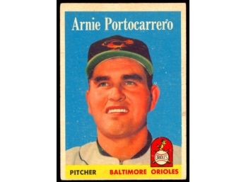 1958 Topps Baseball Arnie Portocarrero #465 Baltimore Orioles Vintage