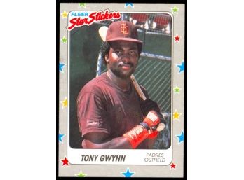 1988 Fleer Baseball Tony Gwynn Star Stickers #123 San Diego Padres Vintage HOF