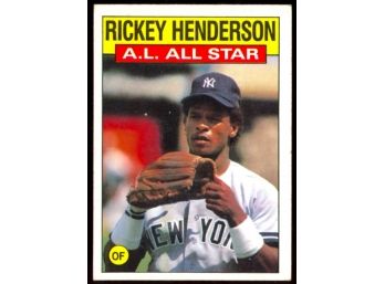 1986 Topps Baseball Rickey Henderson AL All-star #716 New York Yankees Vintage HOF