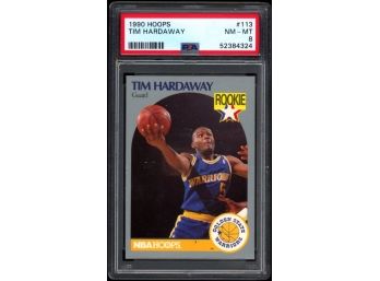 1990 NBA Hoops Tim Hardaway Rookie Card PSA 8