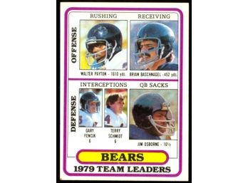 1980 Topps Football Chicago Bears 1979 Team Leaders #226 Vintage