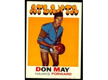 1971 Topps Basketball Don May #6 Atlanta Hawks Vintage