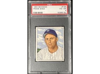 1950 Bowman Baseball #155 Frank Shea PSA 4 NY Yankees