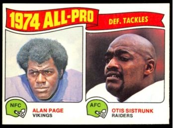 1975 Topps Football Alan Page & Otis Sistrunk 1974 All-pro Defensive Tackles #214 Vintage