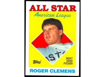 1988 Topps Baseball Roger Clemens AL All-star #394 Boston Red Sox Vintage