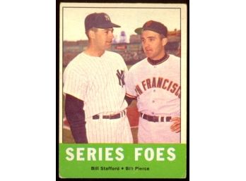 1963 Topps Baseball Bill Stafford & Bill Pierce Series Foes #331 Vintage