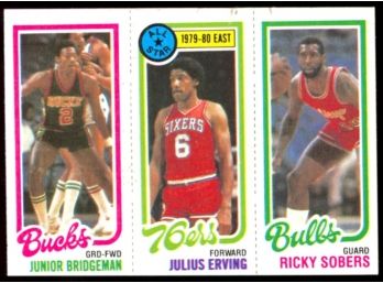 1980 Topps Basketball Junior Bridgeman, Julius Erving, Ricky Sobers #49 #1 #146 Vintage