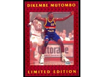 1992 Fleer Basketball Dikembe Mutombo Limited Edition #8 Denver Nuggets HOF