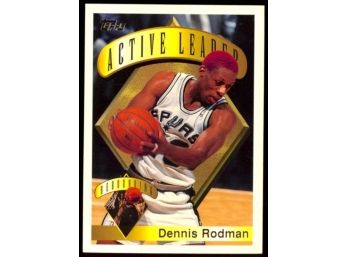 1995 Topps Basketball Dennis Rodman Active Rebounds Leader #2 San Antonio Spurs HOF