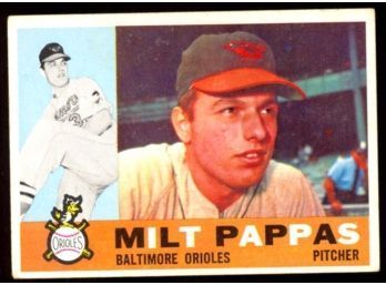 1960 TOPPS BASEBALL MILT PAPPAS #12 BALTIMORE ORIOLES VINTAGE