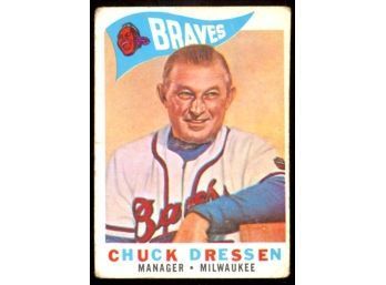 1960 TOPPS BASEBALL CHUCK DRESSEN #213 MILWAUKEE BRAVES VINTAGE