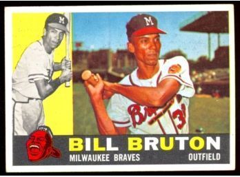 1960 TOPPS BASEBALL BILL BRUTON #37 MILWAUKEE BRAVES VINTAGE