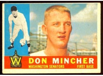 1960 TOPPS BASEBALL DON MINCHER #548 WASHINGTON SENATORS VINTAGE