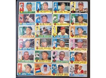 Lot Of 24 Low Grade 1960 Topps Baseball Cards