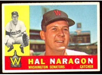 1960 TOPPS BASEBALL HAL NARAGON #231 WASHINGTON SENATORS VINTAGE