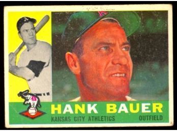 1960 TOPPS BASEBALL HANK BAUER #262 KANSAS CITY ATHLETICS VINTAGE