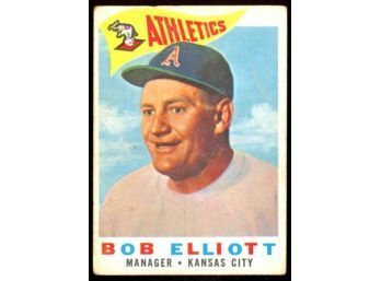 1960 TOPPS BASEBALL BOB ELLIOTT #215 KANSAS CITY ATHLETICS VINTAGE