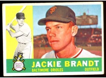 1960 TOPPS BASEBALL JACKIE BRANDT #53 BALTIMORE ORIOLES VINTAGE