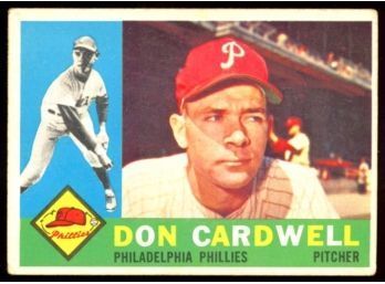 1960 TOPPS BASEBALL DON CARDWELL #384 PHILADELPHIA PHILLIES VINTAGE