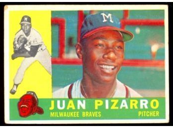 1960 TOPPS BASEBALL JUAN PIZARRO #59 MILWAUKEE BRAVES VINTAGE