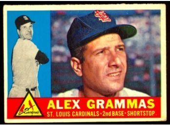 1960 TOPPS BASEBALL ALEX GRAMMAS #168 ST LOUIS CARDINALS VINTAGE