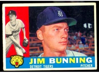 1960 TOPPS BASEBALL JIM BUNNING #502 DETROIT TIGERS VINTAGE