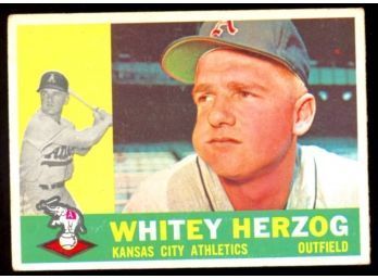 1960 TOPPS BASEBALL WHITEY HERZOG #92 KANSAS CITY ATHLETICS VINTAGE