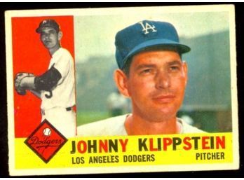 1960 TOPPS BASEBALL JOHNNY KLIPPSTEIN #191 LOS ANGELES DODGERS VINTAGE