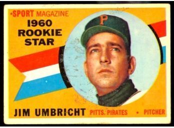 1960 TOPPS BASEBALL JIM UMBRICHT ROOKIE STAR #145 PITTSBURGH PIRATES RC VINTAGE