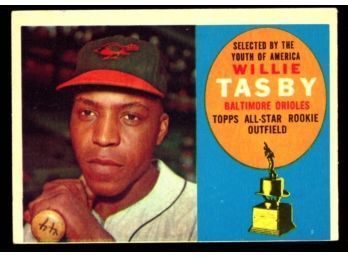 1960 TOPPS BASEBALL #322 WILLIE TASBY ROOKIE CUP CARD