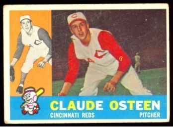 1960 TOPPS BASEBALL CLAUDE OSTEEN #206 CINCINNATI REDS VINTAGE