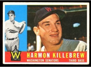 1960 TOPPS BASEBALL #210 HARMON KILLEBREW WHITE BACK