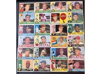 Lot Of 24 Low Grade 1960 Topps Baseball Cards