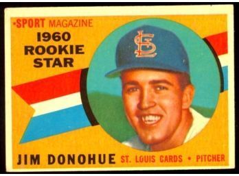 1960 TOPPS BASEBALL JIM DONOHUE ROOKIE STAR #124 ST LOUIS CARDINALS RC VINTAGE