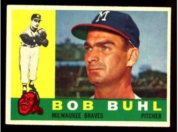 1960 TOPPS BASEBALL BOB BUHL #374 MILWAUKEE BRAVES