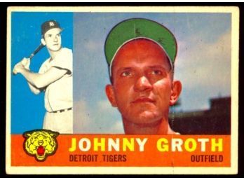 1960 TOPPS BASEBALL JOHNNY GROTH #171 DETROIT TIGERS VINTAGE