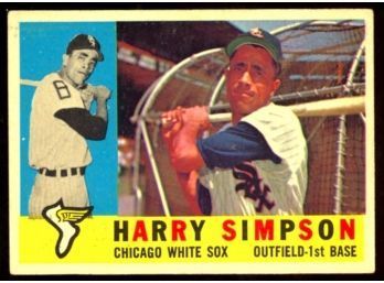 1960 TOPPS BASEBALL HARRY SIMPSON #180 CHICAGO WHITE SOX VINTAGE