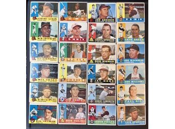 Lot Of 24 Low Grade 1960 Topps Baseball Cards