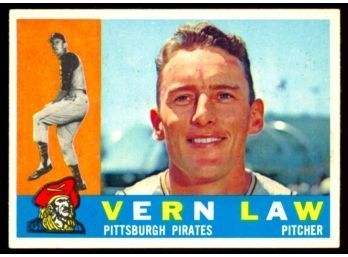 1960 TOPPS BASEBALL VERN LAW #453 PITTSBURGH PIRATES VINTAGE