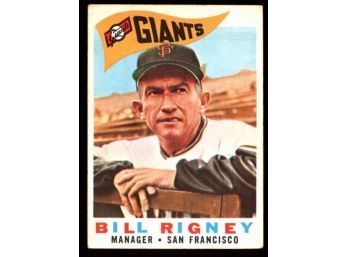 1960 TOPPS BASEBALL #225 Bill Rigney NY GIANTS MGR